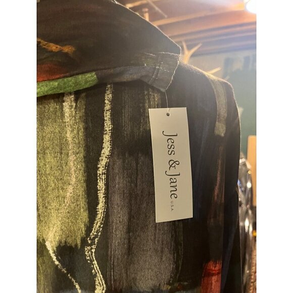 NWT Jess and jane SCOOPNECK SOFT DOLMAN SLEEVE MULTICOLORED BLOUSE - Picture 6 of 12